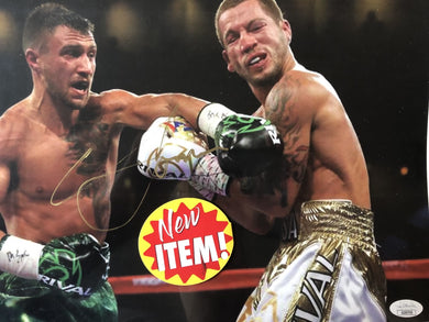 Boxer Vasyl Lomachenko Autographed 11x14 photo in Gold Signature, Photo Proof