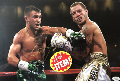 Boxer Vasyl Lomachenko Autographed 11x14 photo in Gold Signature, Photo Proof