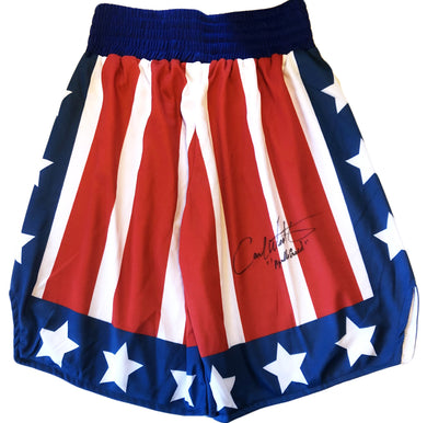 Carl Weathers Signed Custom Boxing Trunks Inscribed 