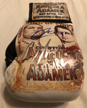 Arreola vs Adamek Dual Autographed and silk screen Custom Boxing Glove