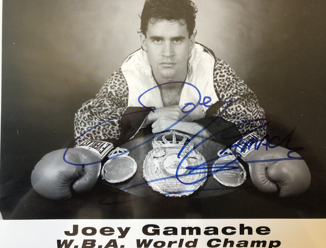 Joey Gamache Autographed signed Boxing photo RARE
