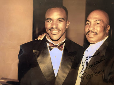Earnie Shavers and Evander Holyfield signed Autographed 8 x 10 Photo