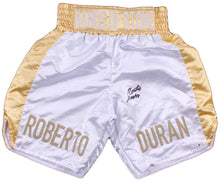 Roberto Duran Signed Custom "Hands of Stone" Boxing Trunks (Beckett COA)