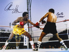 Tommy Hearns & Roberto Duran Beautiful Signed 11x14 Photo (Beckett COA)