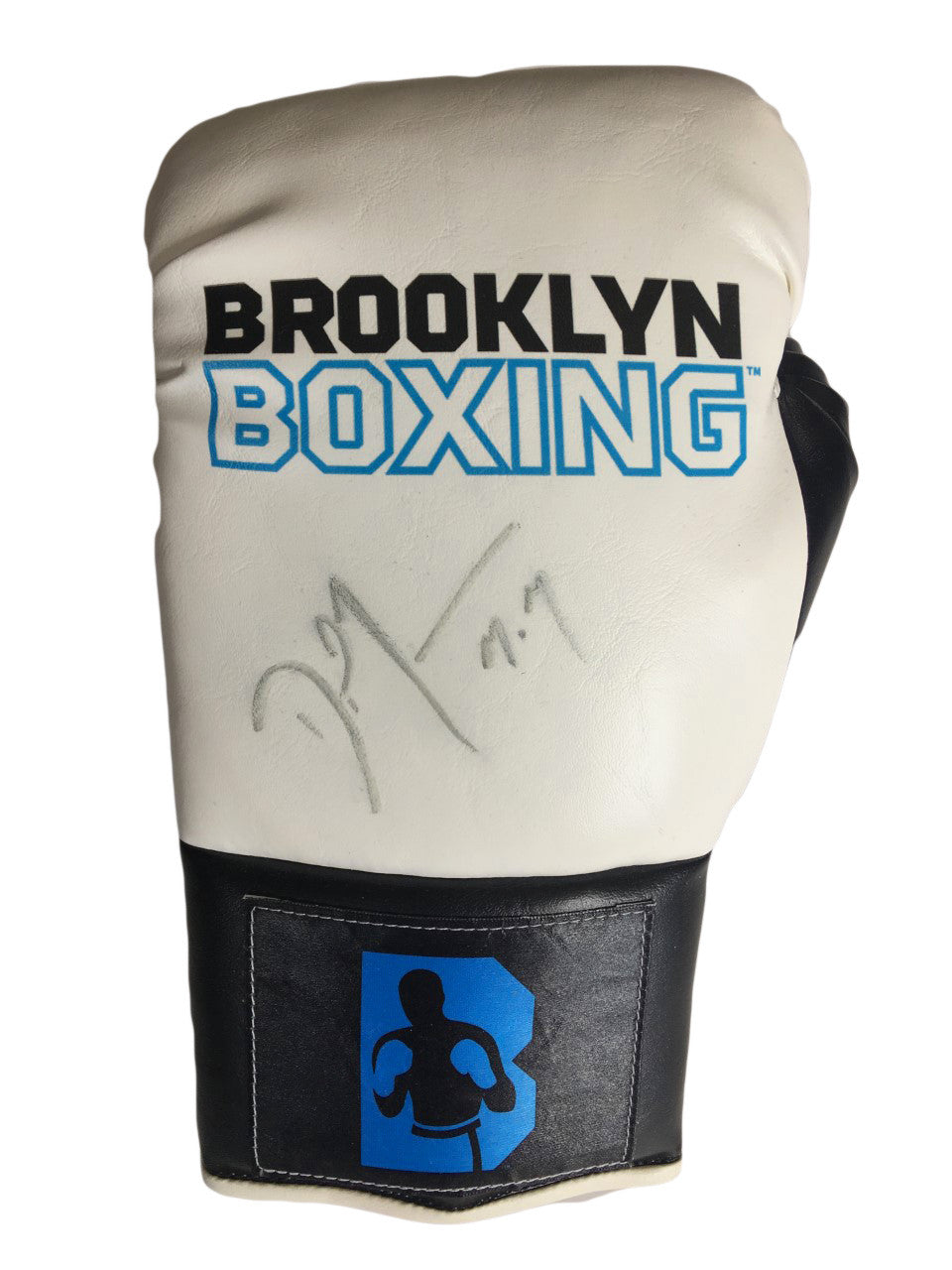 Danny Jacobs Autographed Brooklyn Boxing Glove with a Silver Marker.