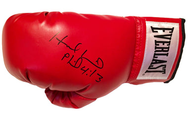 Evander Holyfield Autographed Red Everlast Boxing Glove JSA cert