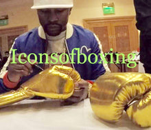 Floyd Mayweather Jr. VIP Gold Autographed Boxing Gloves