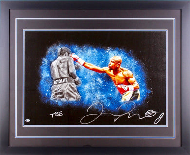 Floyd Mayweather Jr. Signed 35 x 43 Custom Framed Photo Inscribed 