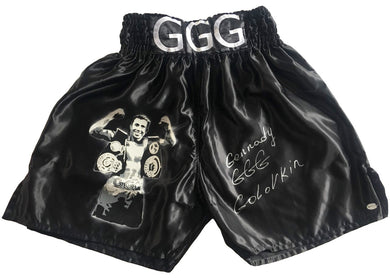 Genady Golovkin Triple GGG Autographed Custom Painted Boxing Trunks