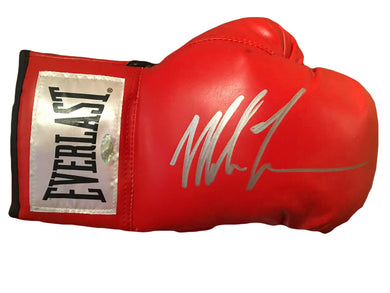 Mike Tyson Silver Autographed Red Everlast Boxing Glove Steiner Certified