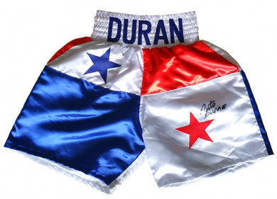 Roberto Duran Signed Panama Rare Custom Boxing Trunks (JSA COA)