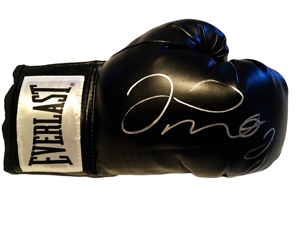 Floyd Mayweather Jr. Autographed Black Everlast Boxing Glove in Silver Marker