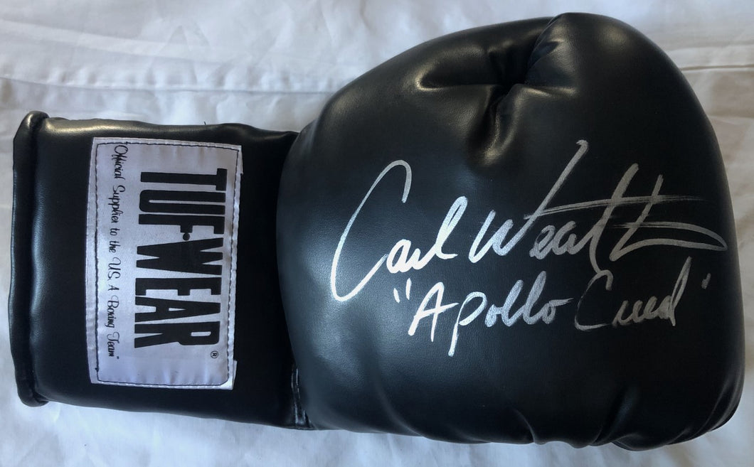 Carl Weathers Autographed TUFFWEAR Black Boxing Glove 