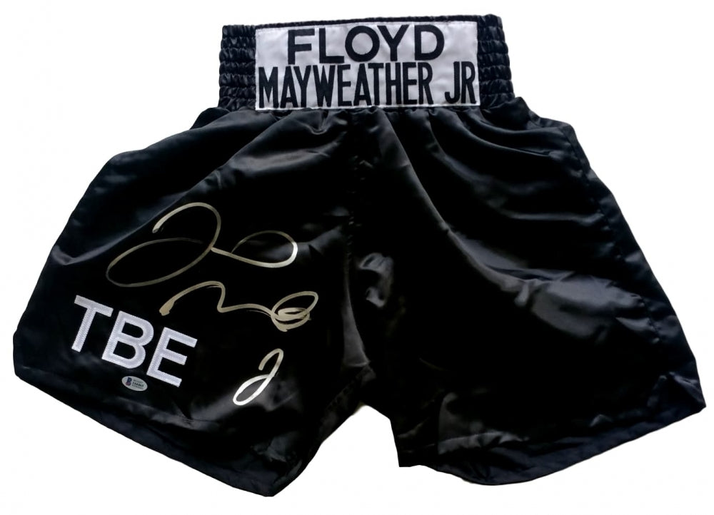 Floyd Mayweather Jr Signed TBE Custom Boxing Trunks (Beckett COA)