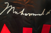 MuhammadAli Autographed Custom Made Black Movie Boxing Robe signed in Silver