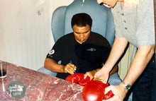 Muhammad Ali and Joe Frazier Autographed Vintage Everlast Red Boxing Gloves Superstar Greetings certified