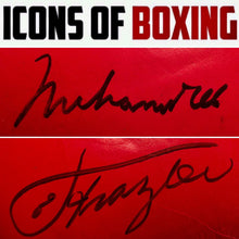 Muhammad Ali and Joe Frazier Autographed Vintage Everlast Red Boxing Gloves Superstar Greetings certified